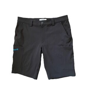 Official Amazon Employee Men M 32-34 Black Performance Stretch Cargo Shorts Logo